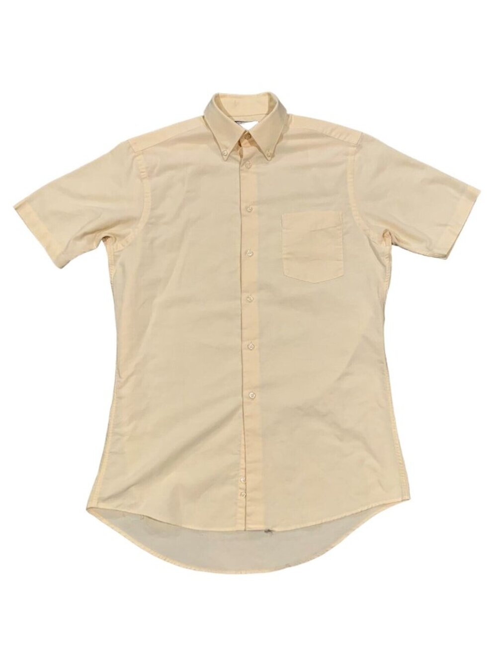 Covington Button-Down Dress Shirt Mens Size 14-14 1/2 Short Sleeve Yellow Pocket